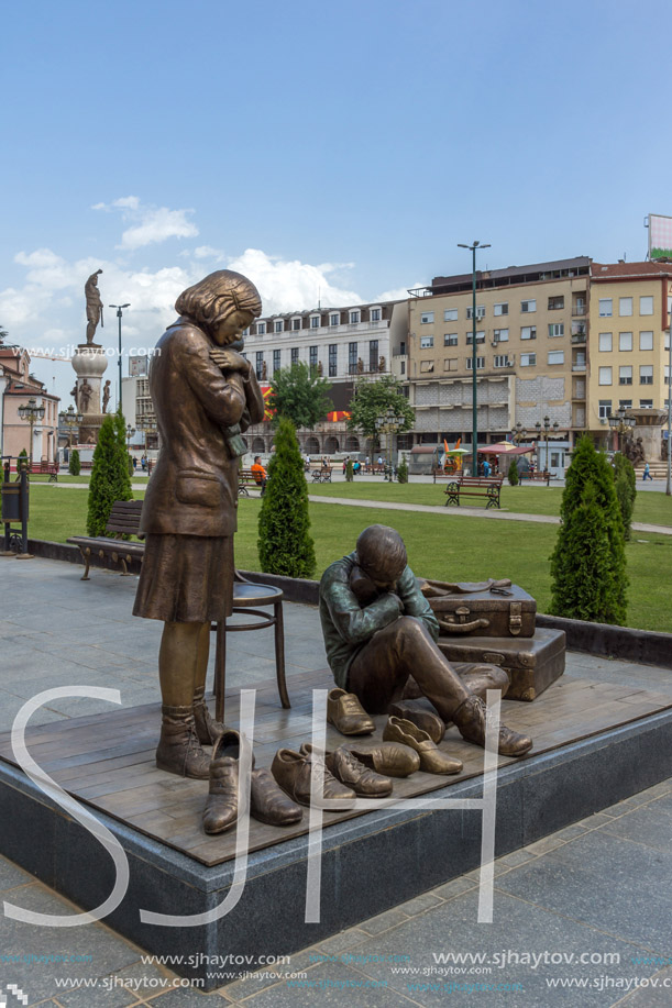 SKOPJE, REPUBLIC OF MACEDONIA - 13 MAY 2017: Holocaust Museum in city of  Skopje, Republic of Macedonia