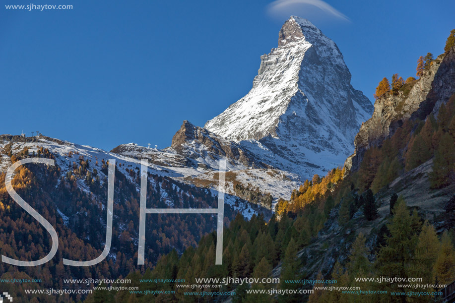 Amazing view of mount Matterhorn from Zermatt, Alps, Switzerland