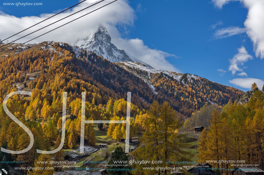 Amazing view of mount Matterhorn from Zermatt, Alps, Switzerland