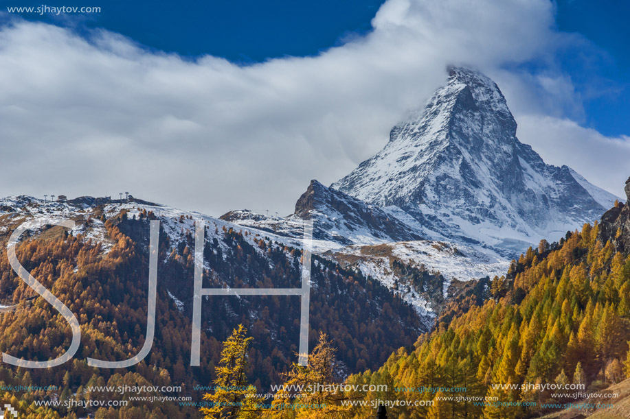 Amazing view of mount Matterhorn from Zermatt, Alps, Switzerland