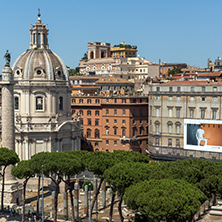 ROME, ITALY - JUNE 23, 2017:  Panoramic view of City of Rome from the roof of  Altar of the Fatherland, Italy