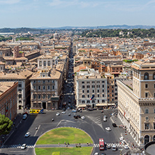 ROME, ITALY - JUNE 23, 2017: Amazing view of Piazza Venezia in city of Rome, Italy