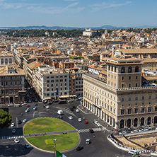 ROME, ITALY - JUNE 23, 2017: Amazing view of Piazza Venezia in city of Rome, Italy