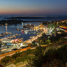 SOZOPOL, BULGARIA - JULY 10, 2016: Night Panoramic view of the port of Sozopol, Burgas Region, Bulgaria