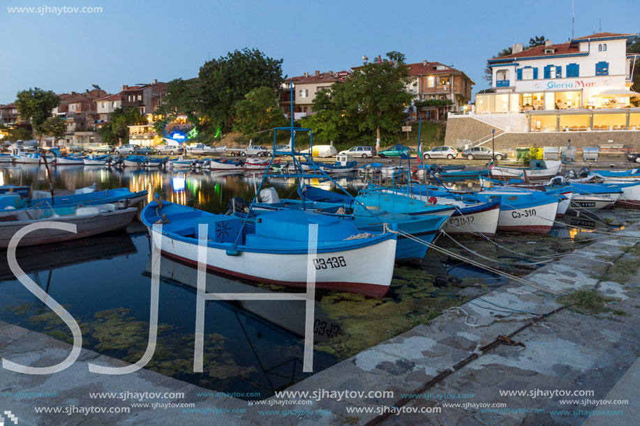 SOZOPOL, BULGARIA - JULY 11, 2016:  Amazing Panorama of port of town of Sozopol, Burgas Region, Bulgaria