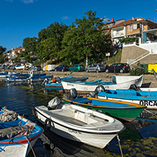 SOZOPOL, BULGARIA - JULY 12, 2016: Amazing Panorama of port of town of Sozopol, Burgas Region, Bulgaria