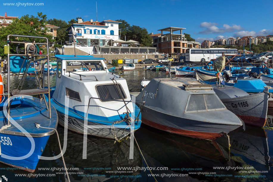 SOZOPOL, BULGARIA - JULY 12, 2016: Amazing Panorama of port of town of Sozopol, Burgas Region, Bulgaria