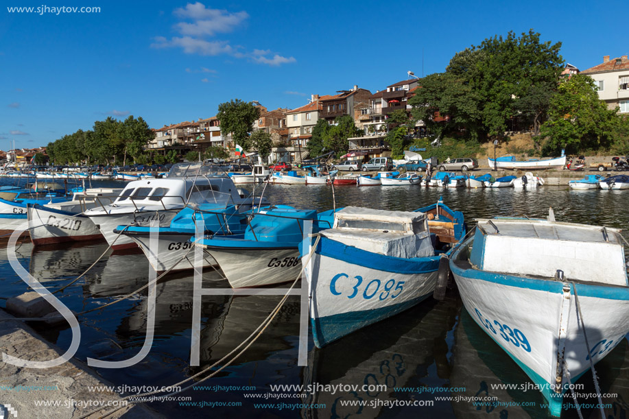 SOZOPOL, BULGARIA - JULY 12, 2016: Amazing Panorama of port of town of Sozopol, Burgas Region, Bulgaria