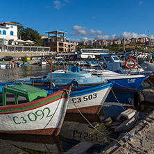 SOZOPOL, BULGARIA - JULY 12, 2016: Amazing Panorama of port of town of Sozopol, Burgas Region, Bulgaria