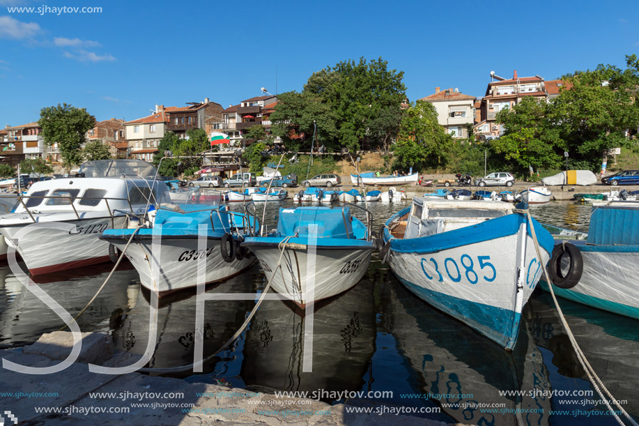 SOZOPOL, BULGARIA - JULY 12, 2016: Amazing Panorama of port of town of Sozopol, Burgas Region, Bulgaria