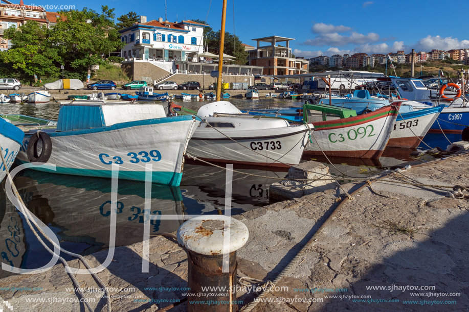 SOZOPOL, BULGARIA - JULY 12, 2016: Amazing Panorama of port of town of Sozopol, Burgas Region, Bulgaria