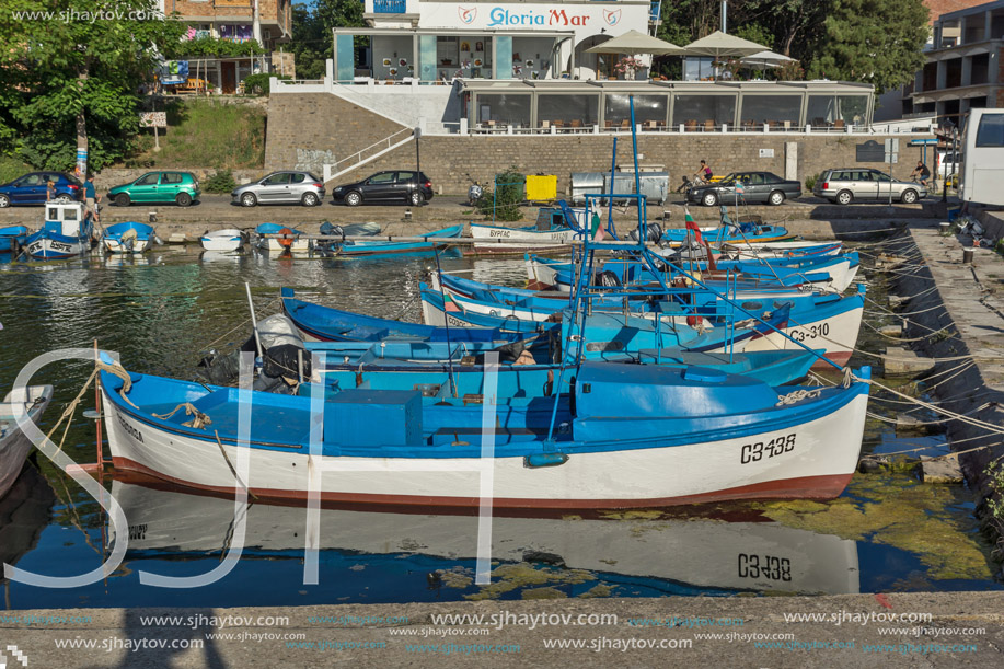 SOZOPOL, BULGARIA - JULY 12, 2016: Amazing Panorama of port of town of Sozopol, Burgas Region, Bulgaria