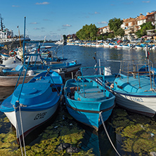 SOZOPOL, BULGARIA - JULY 12, 2016: Amazing Panorama of port of town of Sozopol, Burgas Region, Bulgaria