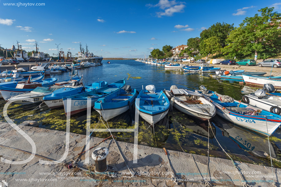 SOZOPOL, BULGARIA - JULY 12, 2016: Amazing Panorama of port of town of Sozopol, Burgas Region, Bulgaria