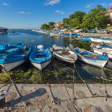 SOZOPOL, BULGARIA - JULY 12, 2016: Amazing Panorama of port of town of Sozopol, Burgas Region, Bulgaria