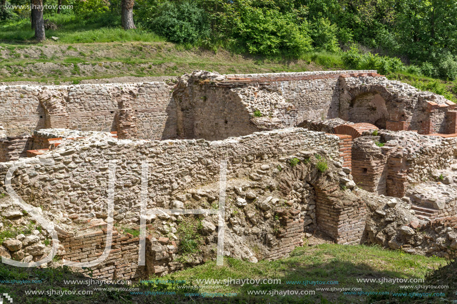 Remains of the builings in the ancient Roman city of Diokletianopolis, town of Hisarya, Plovdiv Region, Bulgaria