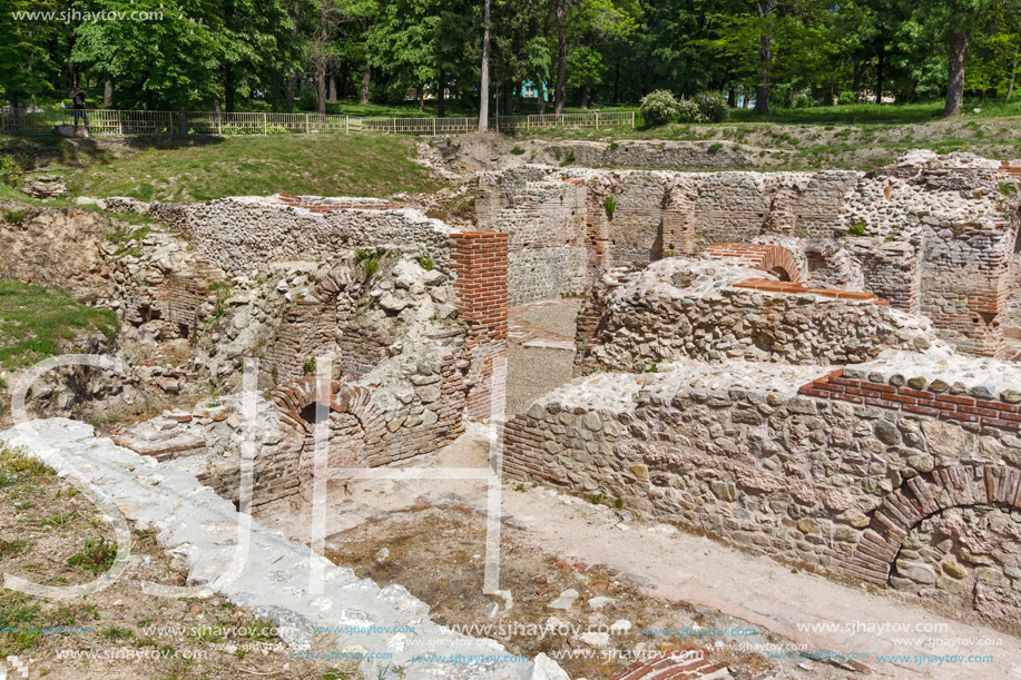 Remains of the builings in the ancient Roman city of Diokletianopolis, town of Hisarya, Plovdiv Region, Bulgaria