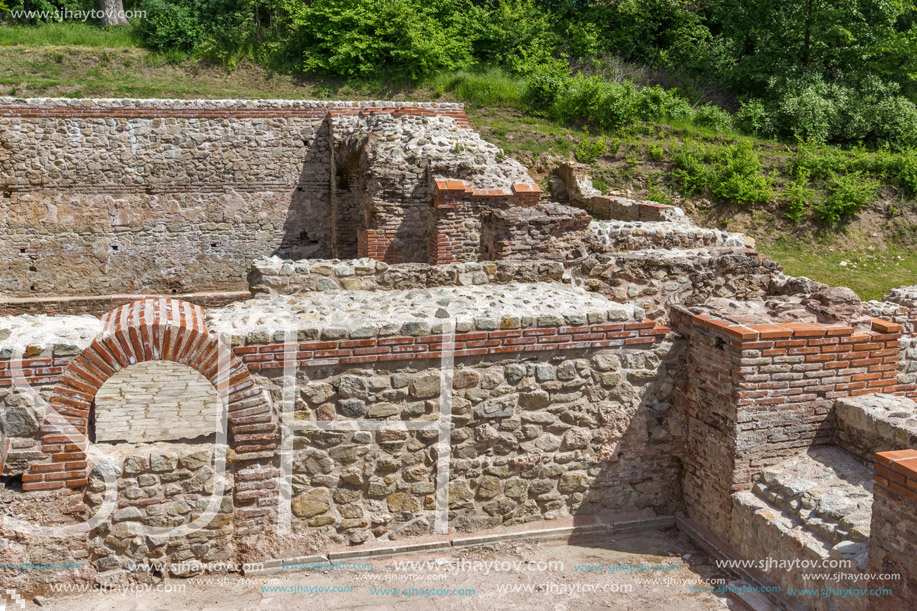 Remains of the builings in the ancient Roman city of Diokletianopolis, town of Hisarya, Plovdiv Region, Bulgaria