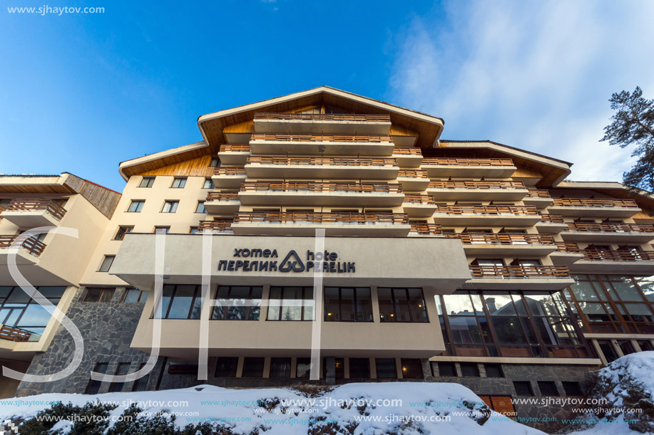 PAMPOROVO, BULGARIA - JANUARY 20, 2013: Winter view of Ski resort Pamporovo in Rhodope Mountains, Smolyan Region, Bulgaria