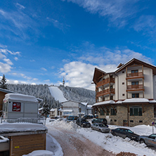 PAMPOROVO, BULGARIA - JANUARY 20, 2013: Winter view of Ski resort Pamporovo in Rhodope Mountains, Smolyan Region, Bulgaria