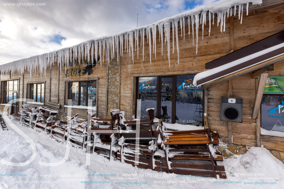 PAMPOROVO, BULGARIA - JANUARY 20, 2013: Winter view of Ski resort Pamporovo in Rhodope Mountains, Smolyan Region, Bulgaria