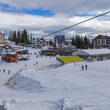 PAMPOROVO, BULGARIA - JANUARY 20, 2013: Winter view of Ski resort Pamporovo in Rhodope Mountains, Smolyan Region, Bulgaria