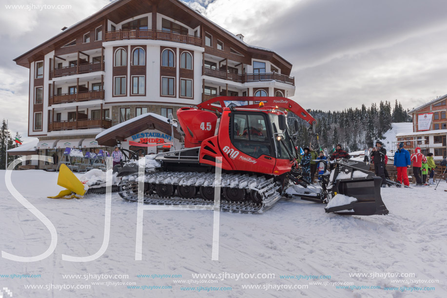 PAMPOROVO, BULGARIA - JANUARY 20, 2013: Winter view of Ski resort Pamporovo in Rhodope Mountains, Smolyan Region, Bulgaria