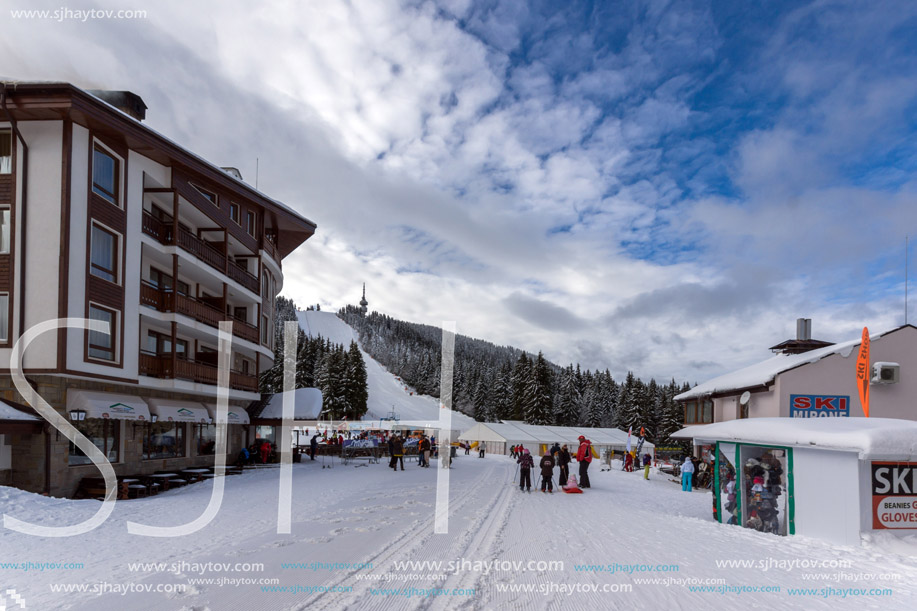 PAMPOROVO, BULGARIA - JANUARY 20, 2013: Winter view of Ski resort Pamporovo in Rhodope Mountains, Smolyan Region, Bulgaria