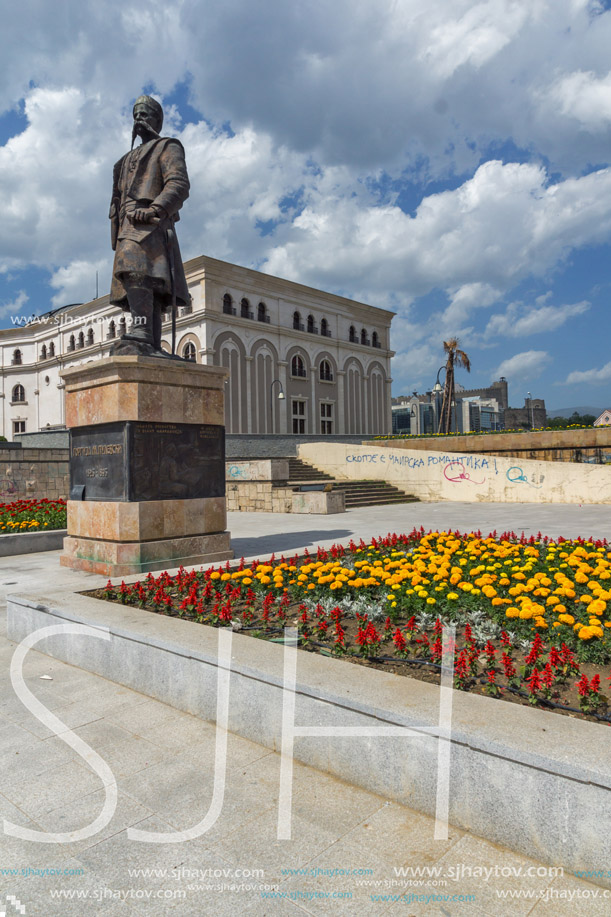 SKOPJE, REPUBLIC OF MACEDONIA - 13 MAY 2017:  Panorama of Skopje City Center, Republic of Macedonia