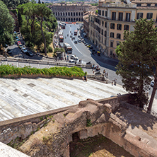 ROME, ITALY - JUNE 23, 2017:  Panoramic view of City of Rome from the roof of  Altar of the Fatherland, Italy