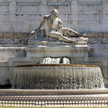 ROME, ITALY - JUNE 23, 2017: Amazing view of Altar of the Fatherland- Altare della Patria, known as the national Monument to Victor Emmanuel II in city of Rome, Italy