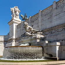 ROME, ITALY - JUNE 23, 2017: Amazing view of Altar of the Fatherland- Altare della Patria, known as the national Monument to Victor Emmanuel II in city of Rome, Italy