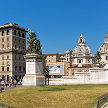 ROME, ITALY - JUNE 23, 2017: Amazing view of Piazza Venezia in city of Rome, Italy