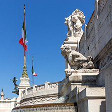 ROME, ITALY - JUNE 23, 2017: Amazing view of Altar of the Fatherland- Altare della Patria, known as the national Monument to Victor Emmanuel II in city of Rome, Italy