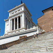 ROME, ITALY - JUNE 23, 2017: Amazing view of Altar of the Fatherland- Altare della Patria, known as the national Monument to Victor Emmanuel II in city of Rome, Italy