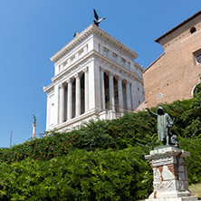 ROME, ITALY - JUNE 23, 2017: Amazing view of Altar of the Fatherland- Altare della Patria, known as the national Monument to Victor Emmanuel II in city of Rome, Italy