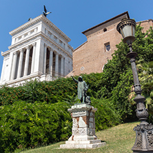 ROME, ITALY - JUNE 23, 2017: Amazing view of Altar of the Fatherland- Altare della Patria, known as the national Monument to Victor Emmanuel II in city of Rome, Italy