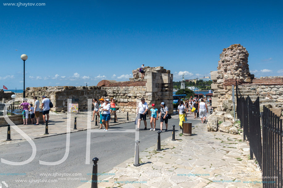 NESSEBAR, BULGARIA - 30 JULY 2014: Ancient ruins in the town of Nessebar, Burgas Region, Bulgaria