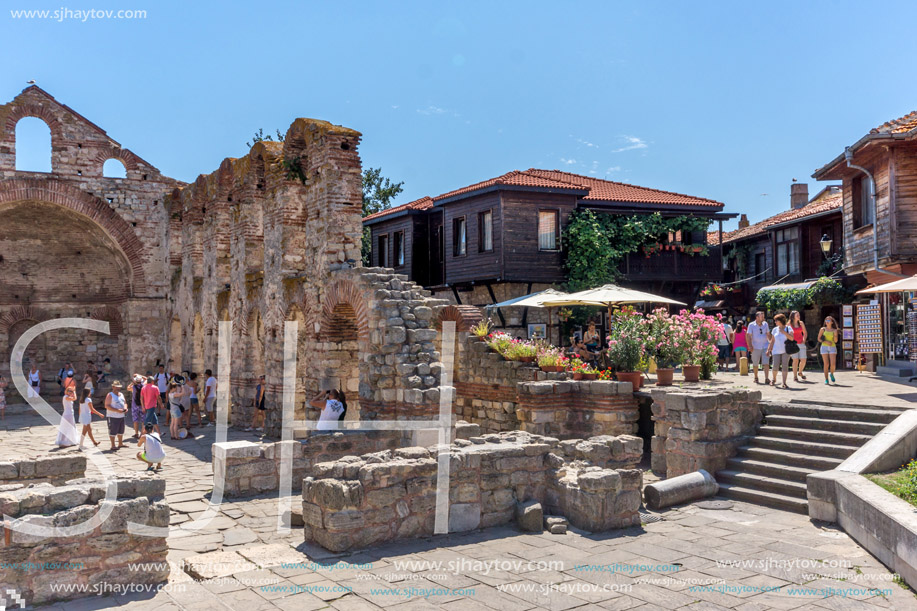 NESSEBAR, BULGARIA - 30 JULY 2014: Ancient Church of Saint Sofia in the town of Nessebar, Burgas Region, Bulgaria