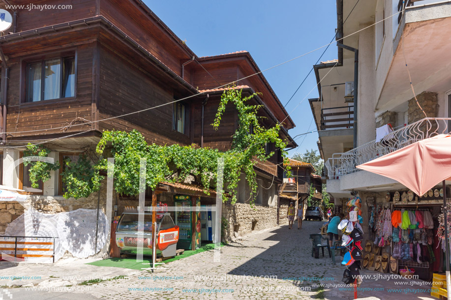 NESSEBAR, BULGARIA - 30 JULY 2014: Street in old town of Nessebar, Burgas Region, Bulgaria