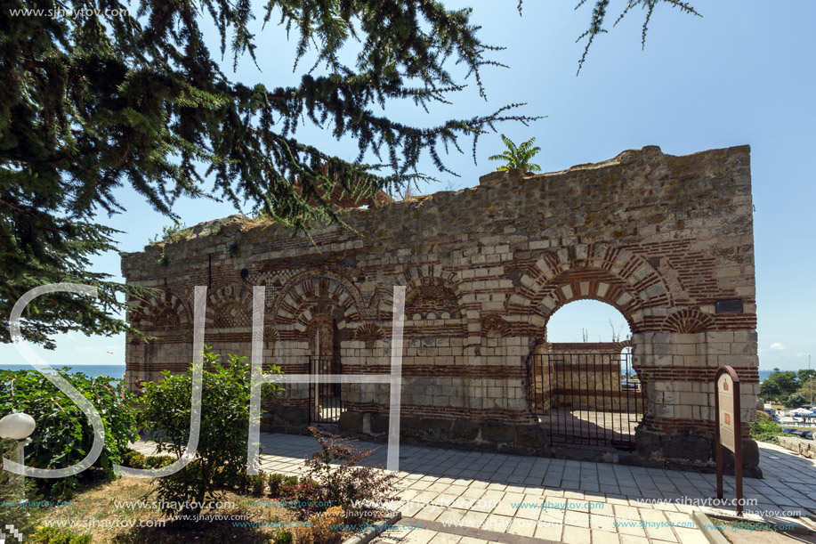 NESSEBAR, BULGARIA - 30 JULY 2014: Ancient ruins in the town of Nessebar, Burgas Region, Bulgaria