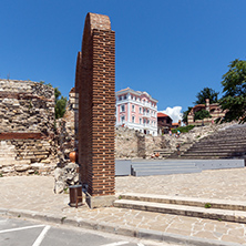 NESSEBAR, BULGARIA - 30 JULY 2014: Ancient ruins in the town of Nessebar, Burgas Region, Bulgaria