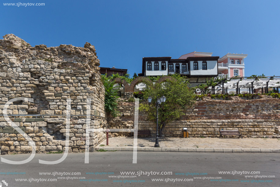 NESSEBAR, BULGARIA - 30 JULY 2014: Ancient ruins in the town of Nessebar, Burgas Region, Bulgaria