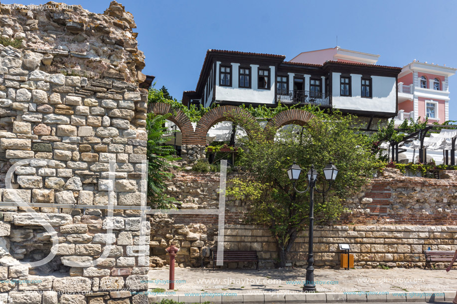 NESSEBAR, BULGARIA - 30 JULY 2014: Ancient ruins in the town of Nessebar, Burgas Region, Bulgaria