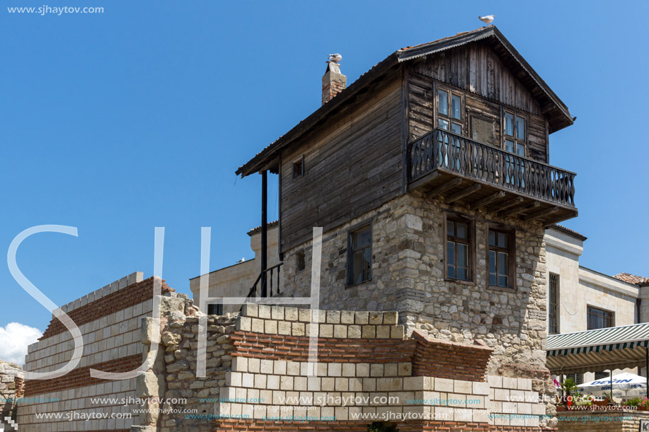 NESSEBAR, BULGARIA - 30 JULY 2014: Building in old town of Nessebar, Burgas Region, Bulgaria