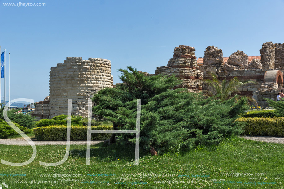 NESSEBAR, BULGARIA - 30 JULY 2014: Ancient ruins in the town of Nessebar, Burgas Region, Bulgaria