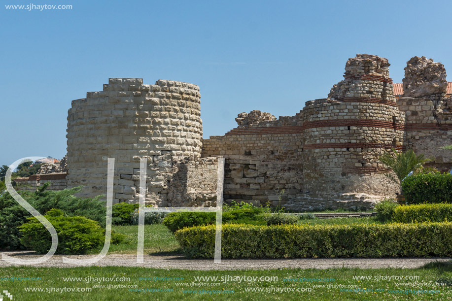 NESSEBAR, BULGARIA - 30 JULY 2014: Ancient ruins in the town of Nessebar, Burgas Region, Bulgaria