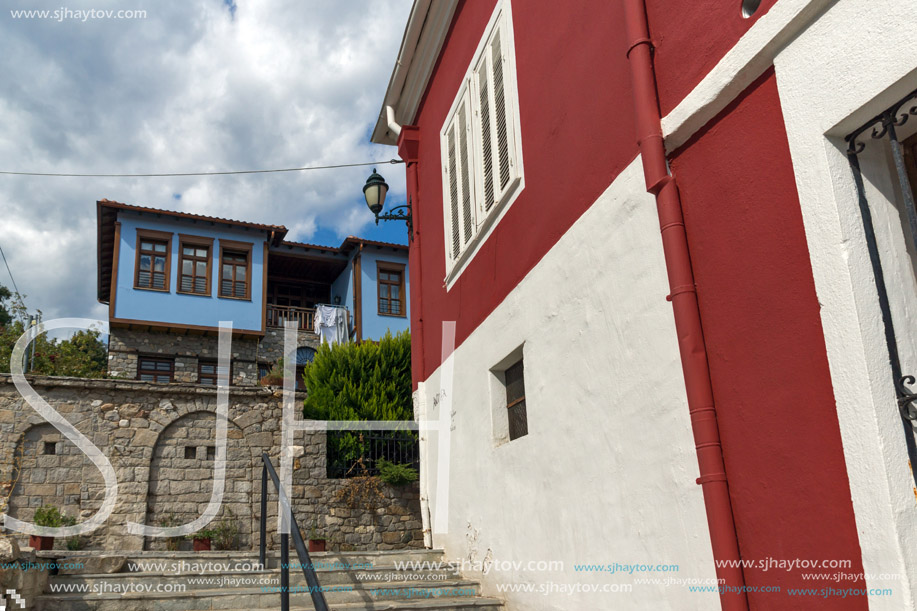 XANTHI, GREECE - SEPTEMBER 23, 2017: Street and old houses in old town of Xanthi, East Macedonia and Thrace, Greece