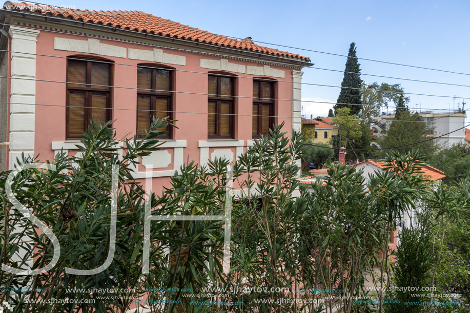 XANTHI, GREECE - SEPTEMBER 23, 2017: Street and old houses in old town of Xanthi, East Macedonia and Thrace, Greece