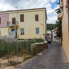 XANTHI, GREECE - SEPTEMBER 23, 2017: Street and old houses in old town of Xanthi, East Macedonia and Thrace, Greece